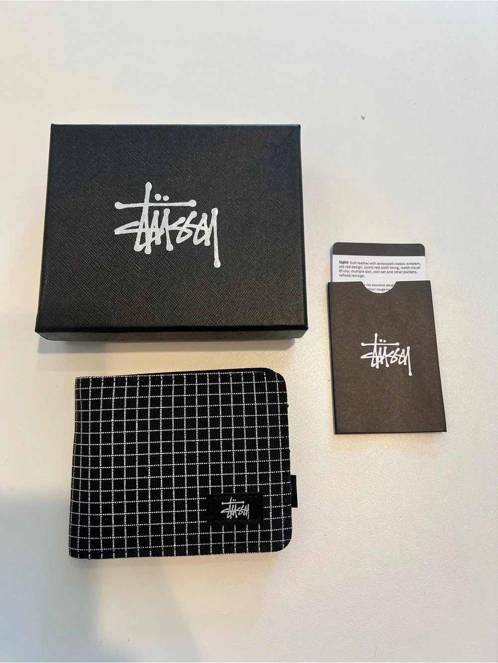Stussy Canvas Wallet Black Grid